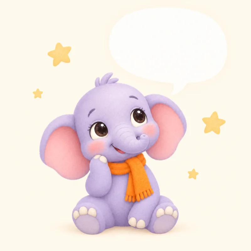 Masti looks up thoughtfully with an empty speech bubble above her head.
